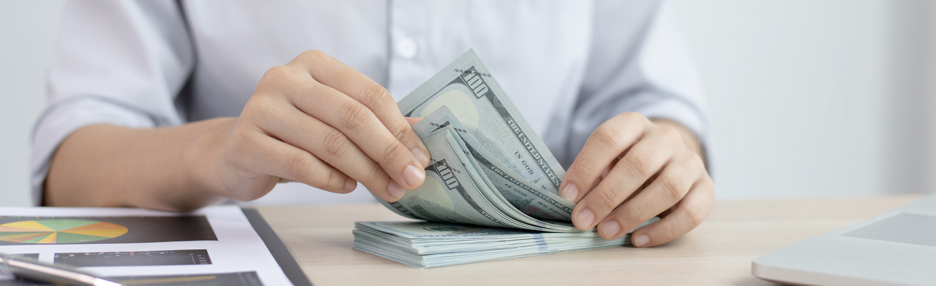 person counting money